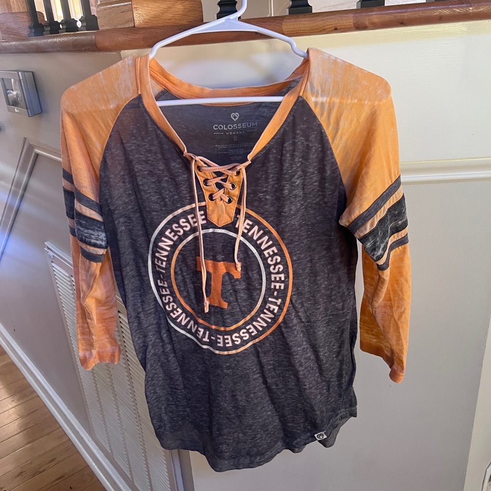 TN Vols Orange and Gray 3/4 Sleeve Tee